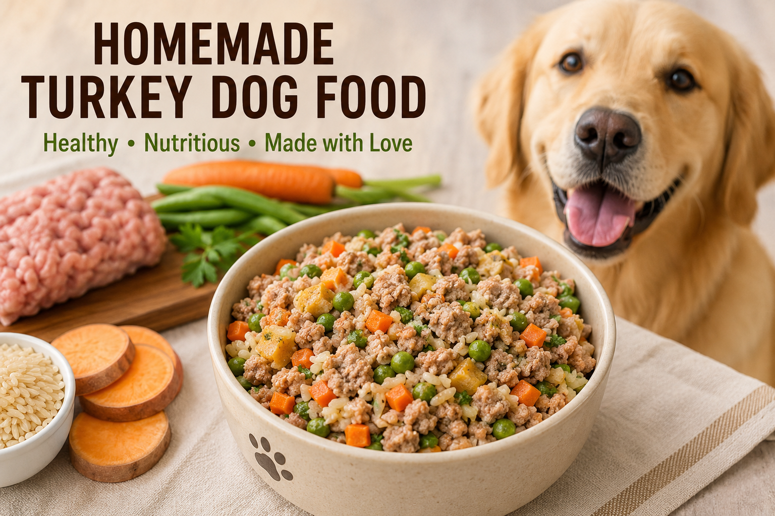 Homemade Turkey Dog Food Healthy Nutritious Made with Love